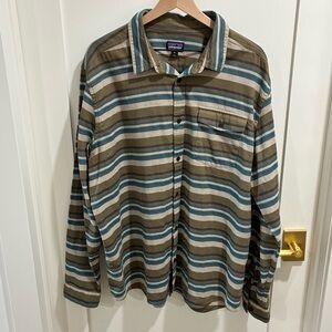 PATAGONIA Men's Plaid Long Sleeve FJORD Flannel
Shirt XL Blue Green